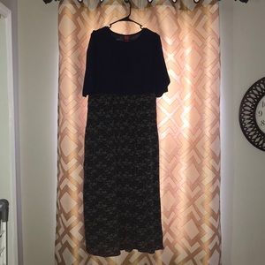 Double XL full length Blue dress printed design